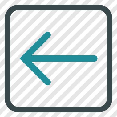 Ok sol vektör simgesi bir çerçeve içinde