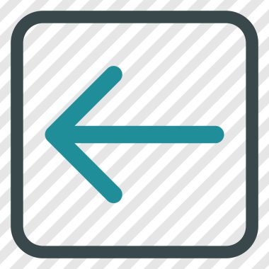 Ok sol vektör simgesi bir çerçeve içinde