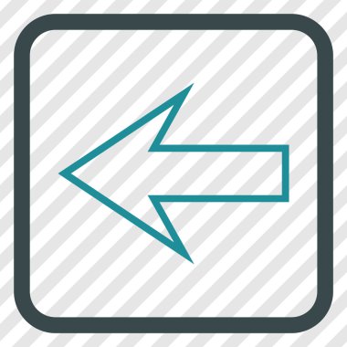 Ok sol vektör simgesi bir çerçeve içinde