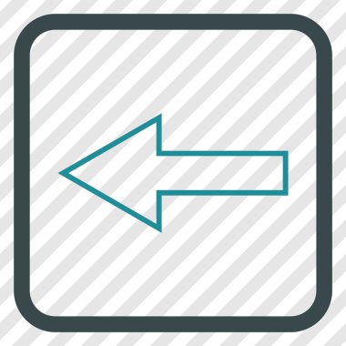 Ok sol vektör simgesi bir çerçeve içinde