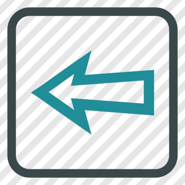 Ok sol vektör simgesi bir çerçeve içinde