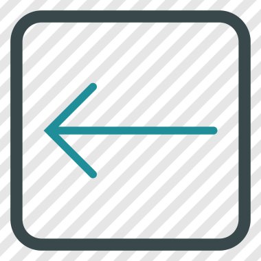 Ok sol vektör simgesi bir çerçeve içinde