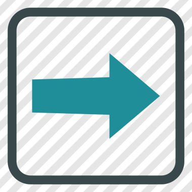 Ok sağ vektör simgesi bir çerçeve içinde