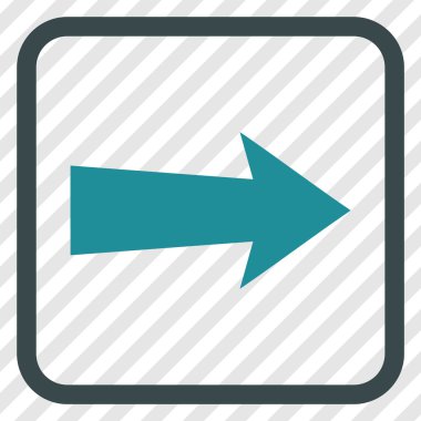 Ok sağ vektör simgesi bir çerçeve içinde