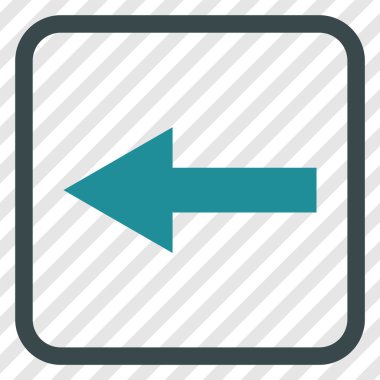 Ok sol vektör simgesi bir çerçeve içinde