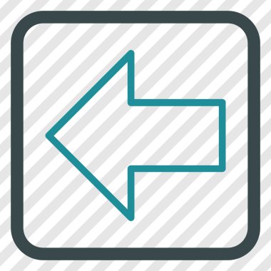 Ok sol vektör simgesi bir çerçeve içinde