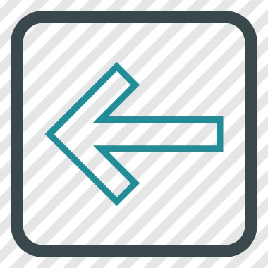 Ok sol vektör simgesi bir çerçeve içinde