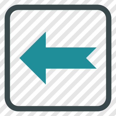 Ok sol vektör simgesi bir çerçeve içinde