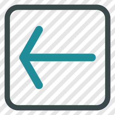 Ok sol vektör simgesi bir çerçeve içinde