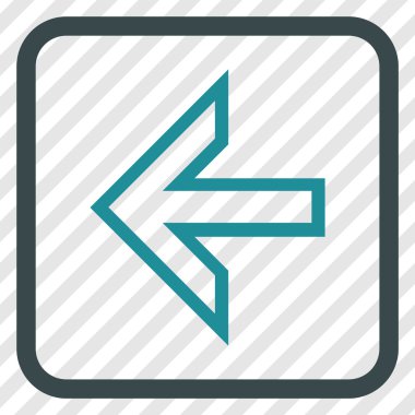 Ok sol vektör simgesi bir çerçeve içinde