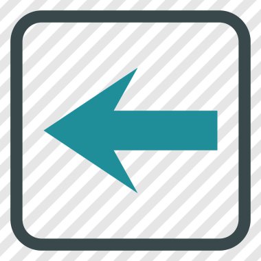 Ok sol vektör simgesi bir çerçeve içinde