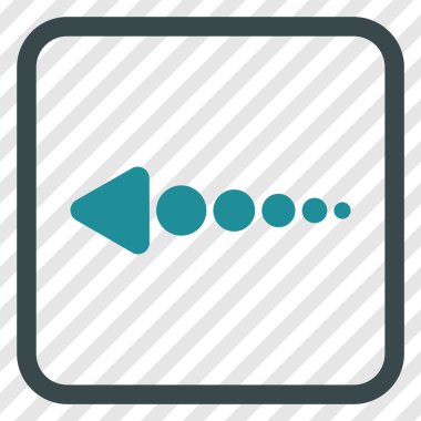 Ok sol vektör simgesi bir çerçeve içinde