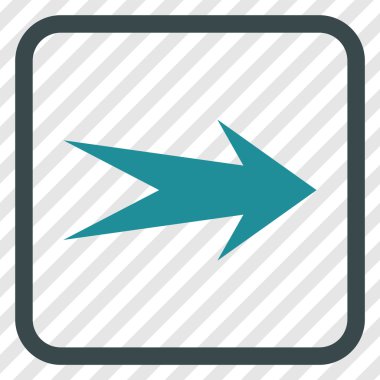 Ok sağ vektör simgesi bir çerçeve içinde