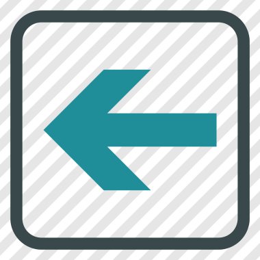 Ok sol vektör simgesi bir çerçeve içinde