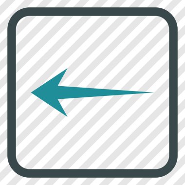 Ok sol vektör simgesi bir çerçeve içinde