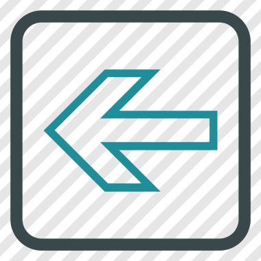 Ok sol vektör simgesi bir çerçeve içinde