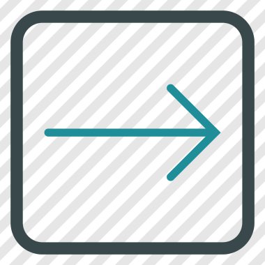 Ok sağ vektör simgesi bir çerçeve içinde