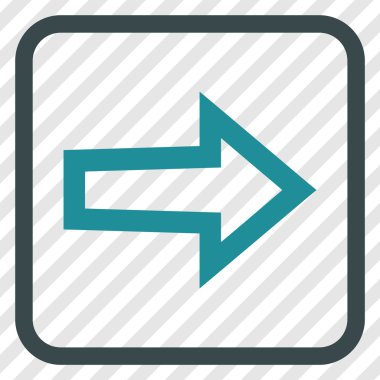 Ok sağ vektör simgesi bir çerçeve içinde