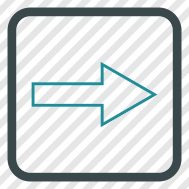 Ok sağ vektör simgesi bir çerçeve içinde