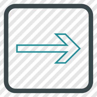 Ok sağ vektör simgesi bir çerçeve içinde