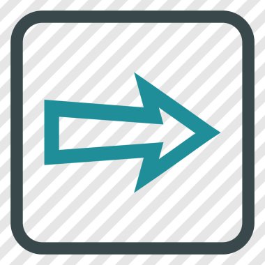 Ok sağ vektör simgesi bir çerçeve içinde