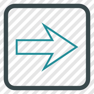 Ok sağ vektör simgesi bir çerçeve içinde