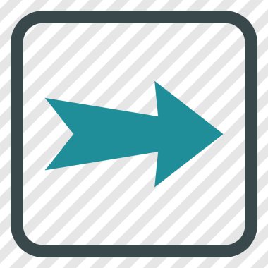 Ok sağ vektör simgesi bir çerçeve içinde