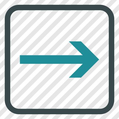 Ok sağ vektör simgesi bir çerçeve içinde