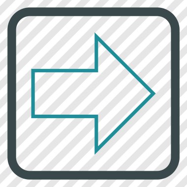 Ok sağ vektör simgesi bir çerçeve içinde