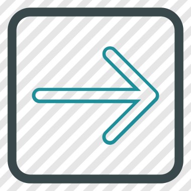 Ok sağ vektör simgesi bir çerçeve içinde