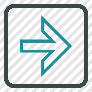 Ok sağ vektör simgesi bir çerçeve içinde