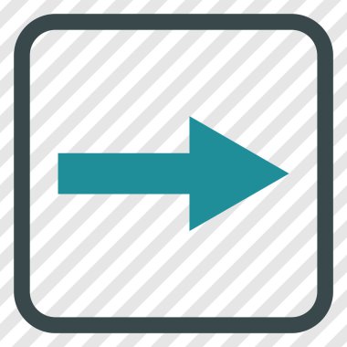 Ok sağ vektör simgesi bir çerçeve içinde