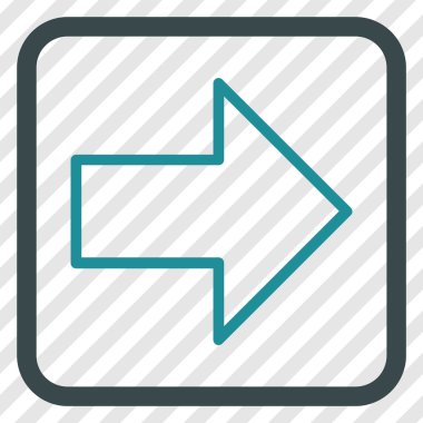 Ok sağ vektör simgesi bir çerçeve içinde