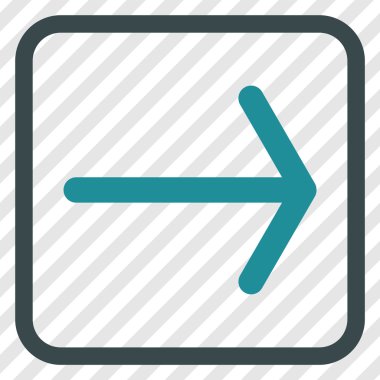 Ok sağ vektör simgesi bir çerçeve içinde