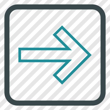 Ok sağ vektör simgesi bir çerçeve içinde