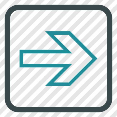 Ok sağ vektör simgesi bir çerçeve içinde