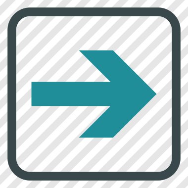 Ok sağ vektör simgesi bir çerçeve içinde