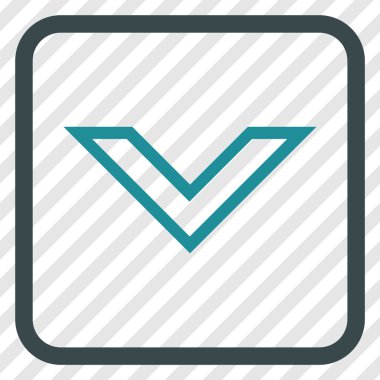 Vektör simgesi bir çerçeve içinde aşağı ok ucu