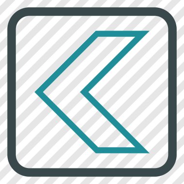 Ok ucu sol vektör simgesi bir çerçeve içinde