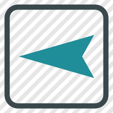 Ok ucu sol vektör simgesi bir çerçeve içinde