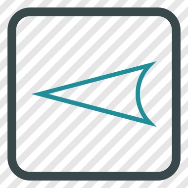 Ok ucu sol vektör simgesi bir çerçeve içinde