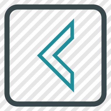 Ok ucu sol vektör simgesi bir çerçeve içinde