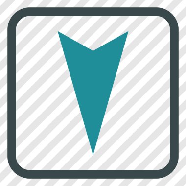 Vektör simgesi bir çerçeve içinde aşağı ok ucu