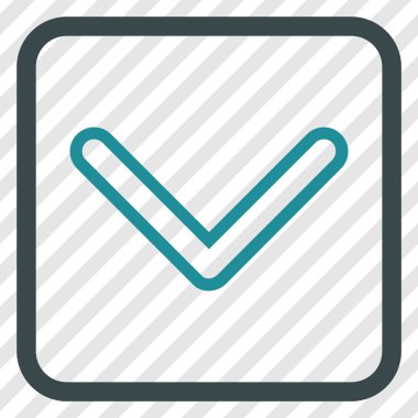 Vektör simgesi bir çerçeve içinde aşağı ok ucu