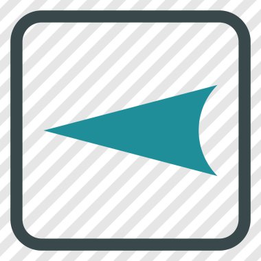 Ok ucu sol vektör simgesi bir çerçeve içinde