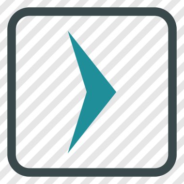 Ok ucu doğru vektör simgesi bir çerçeve içinde