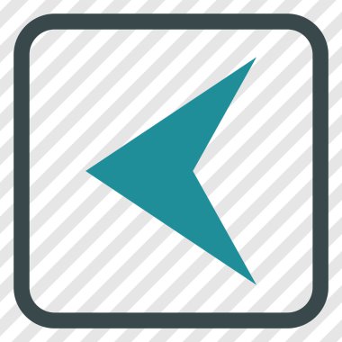 Ok ucu sol vektör simgesi bir çerçeve içinde