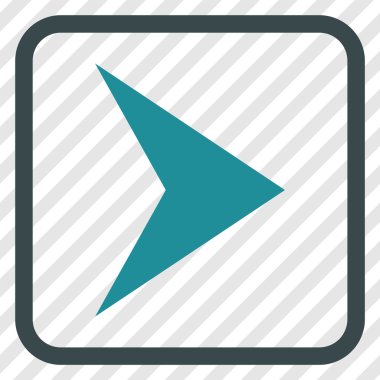 Ok ucu doğru vektör simgesi bir çerçeve içinde