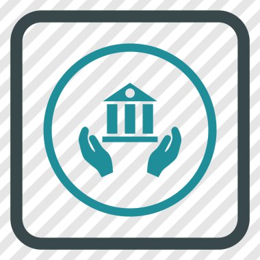 Banka hizmet vektör simgesi bir çerçeve içinde
