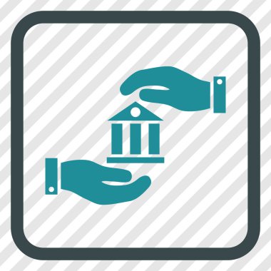 Banka hizmet vektör simgesi bir çerçeve içinde